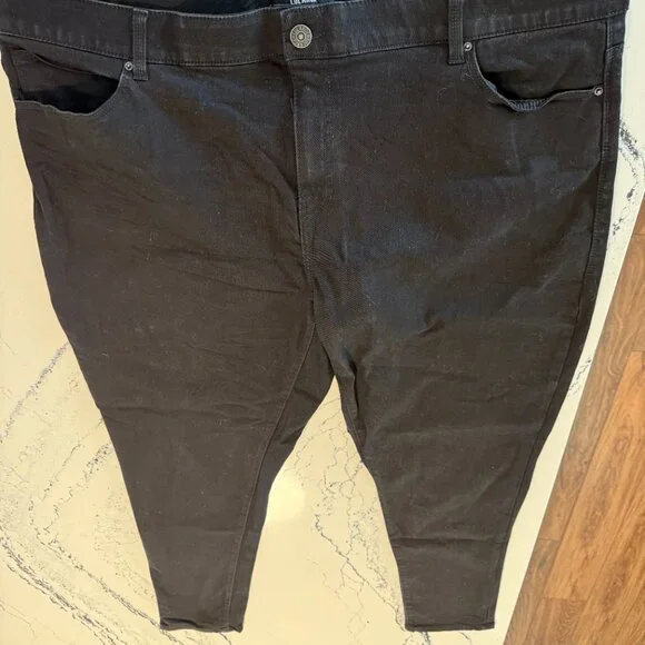 Plus Size Skinny Jeans Lularoe Elastic Waist Solid Black Stretch Size 24-26 - Picture 2 of 6